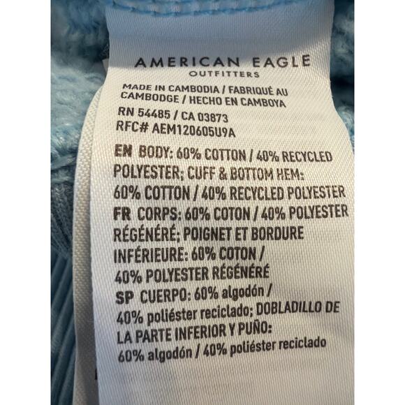American Eagle SoftTech Lived-In Quarter Zip Pullover Light Blue Men’s Small NWT - Picture 5 of 10